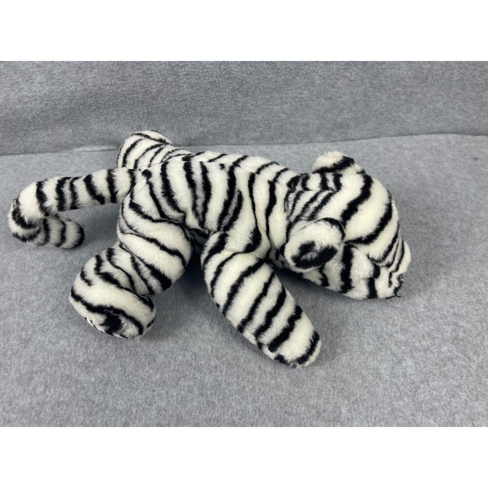 Ty Beanie Buddies WHITE‎ TIGER Plush 13" Striped Black Vtg Stuffed Animal Tag